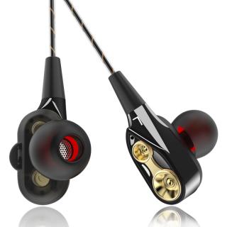 Fashion Double Unit Drive In Ear Wired Earphone Stereo Bass Subwoofer